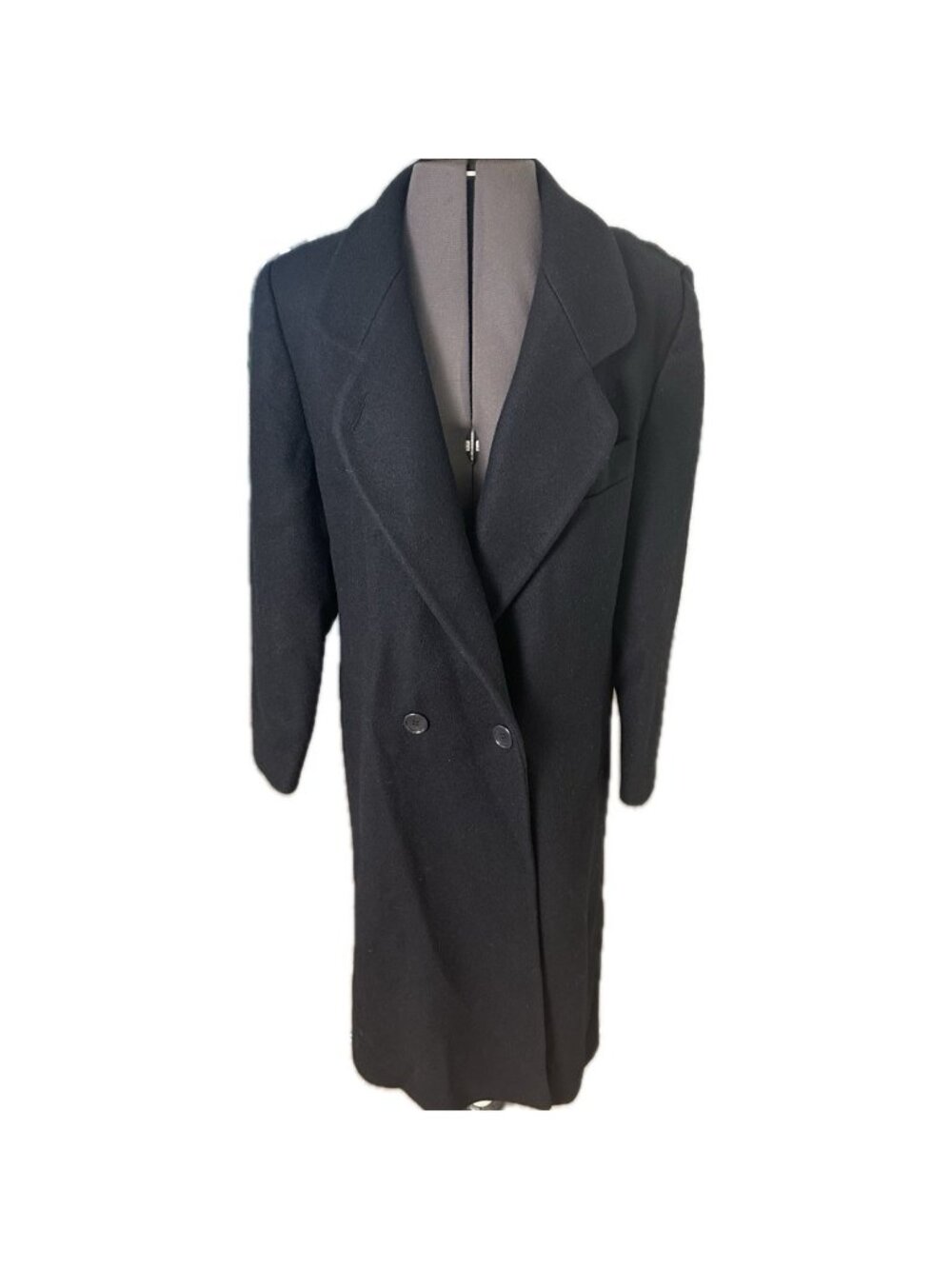 Vintage Fashions by Jill Womens 100% Pure Wool Long Coat M Black USA